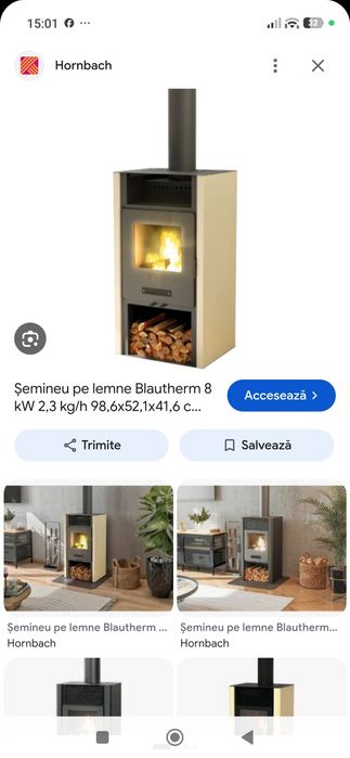 Soba șemineu 8 Kw