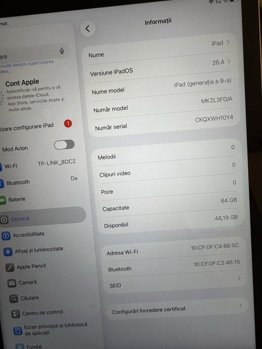 Ipad A2609 cu mdm , generatie 9