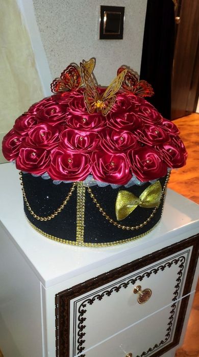 Эксклюзивные подарочные наборы   и букеты из атласной ленты всё в нали