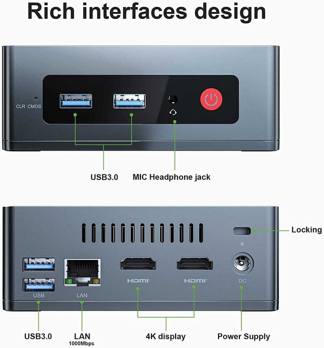 Mini PC Desktop Computer PC Windows 10 8GB RAM 256GB SSD Intel nou