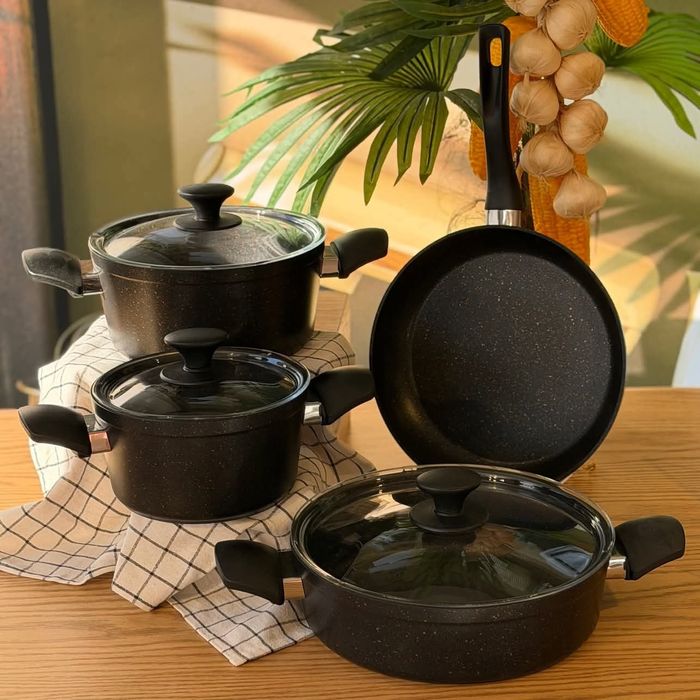 Комплект Тенджери 7части KARACA BioGranit 
BLack Gold