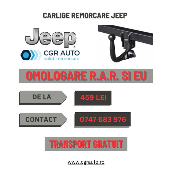 Carlige remorcare Jeep omologate si durabile