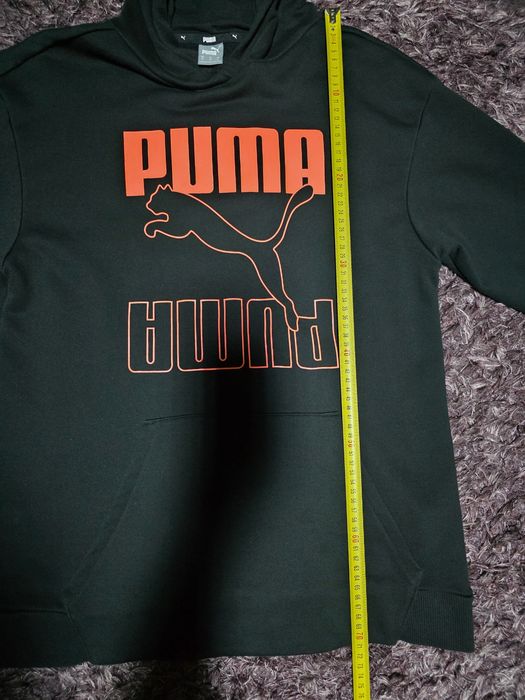Дълго Черно худи с оранжеви елементи Puma