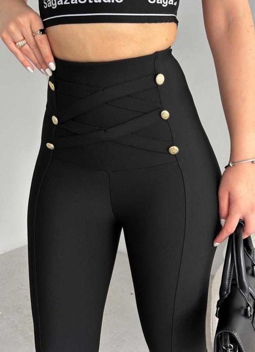 Pantaloni damă cu talie înaltă