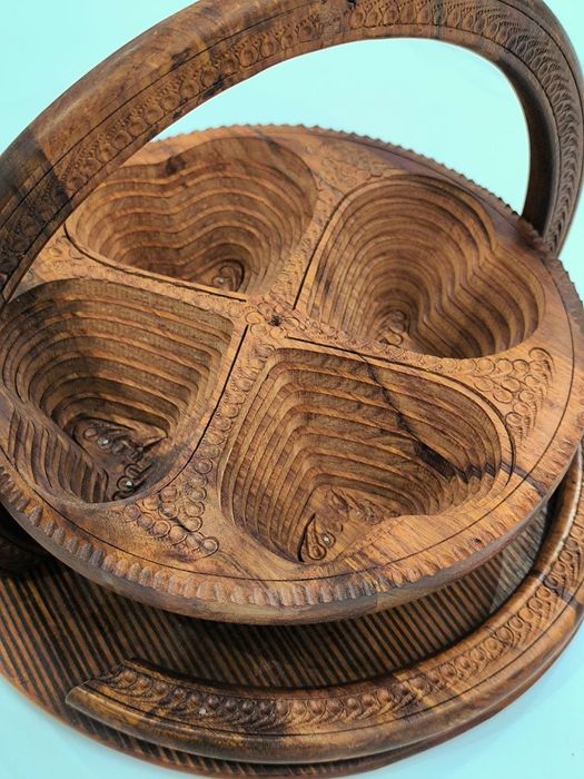 Складная деревянная корзина для сухофруктов, орехов или конфет