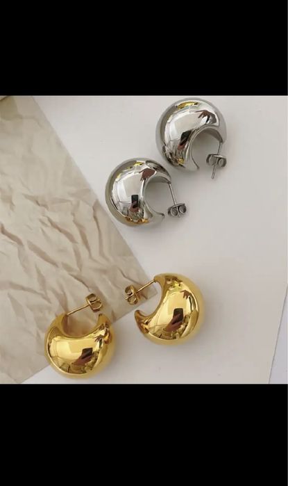 Сребристи чънки обеци/обици