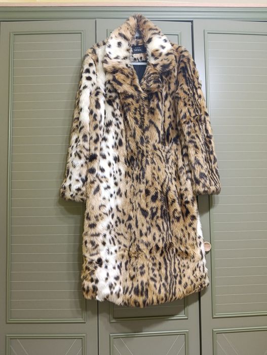 Дамско пухено палто от изкуствен косъм