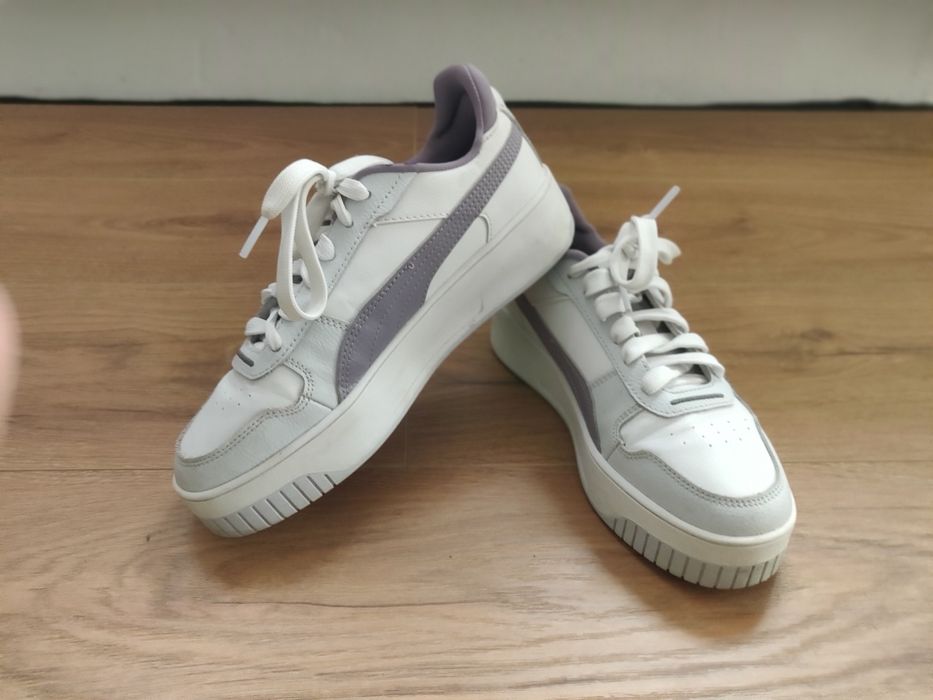 Adidași Puma Albi/Mov - Stare Excelentă