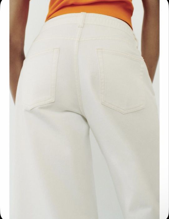 Джинсы ZARA Palazzo экрю, размер M
