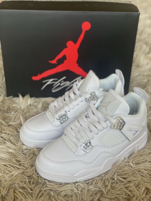 Jordan 4 Retro Pure Money Metallic Silver White