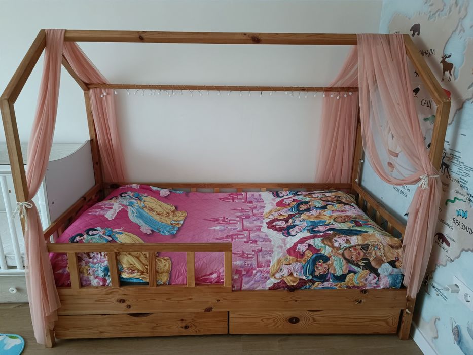 Монтесори легло къща + матрак 90х190 ISleep