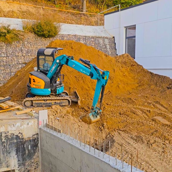 Мини экскаватор Котлованы, фундамент, ямы