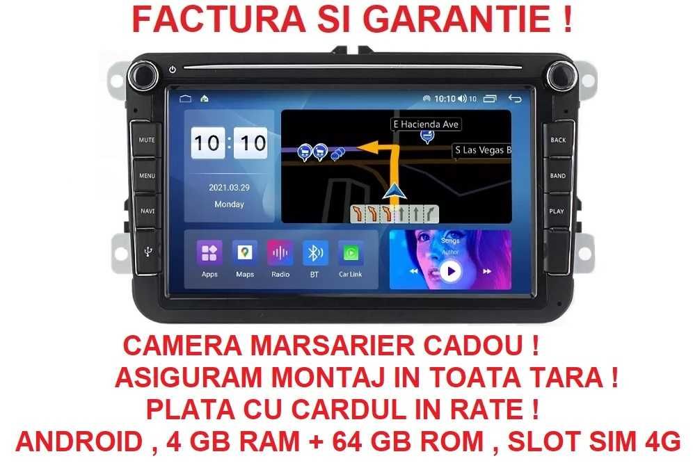 Navigatie 4GB RAM Carplay Skoda Octavia 2 Superb Rapid Seat Leon VW