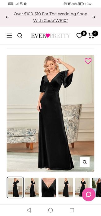 Rochie lunga catifea neagra M de evenimente