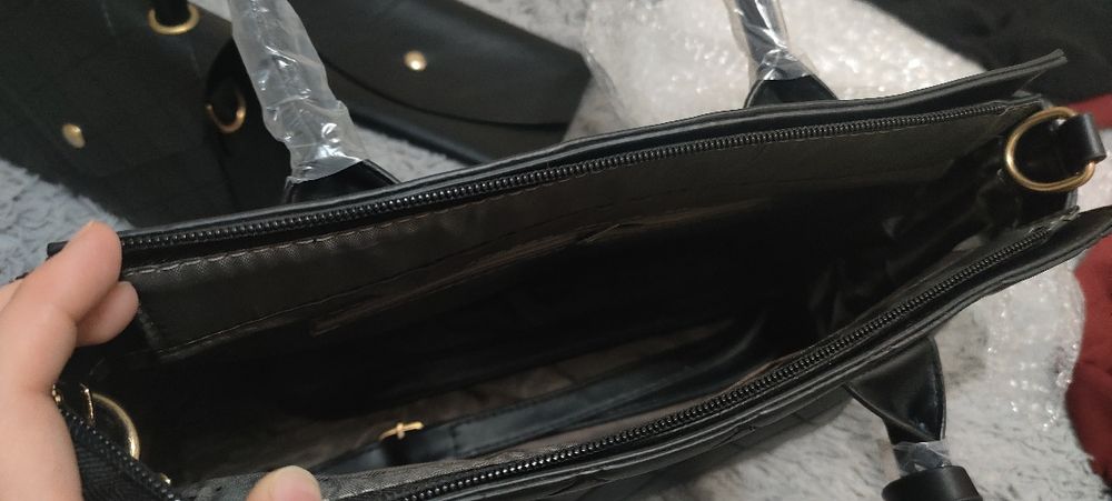 Сумка тройка черная