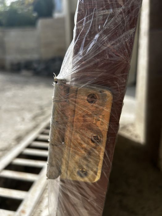 Врата за вход – дърво и MDF, 95/200 см, с патрон и дръжки