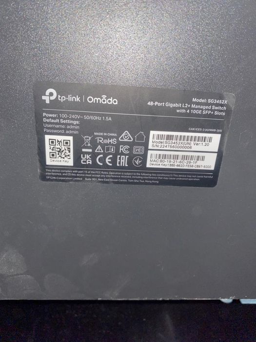 Коммутатор TP-Link TL-SG3452X