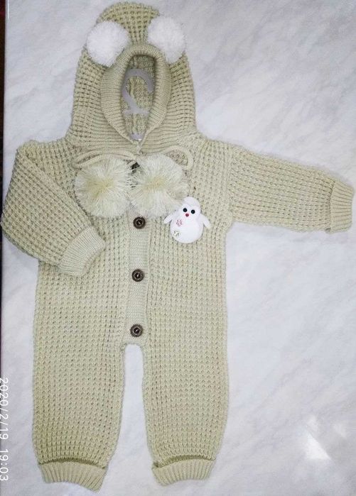 Вязанный комбензон 6-16мес