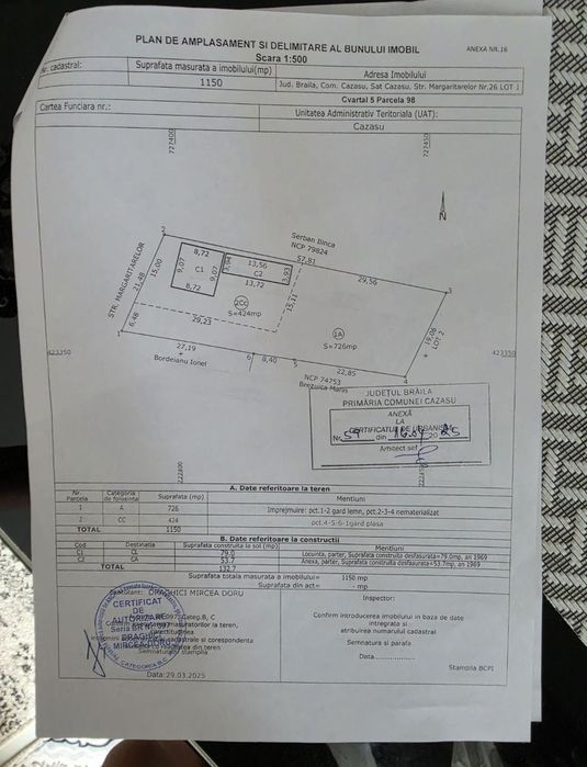 Casa + teren 1150 mp Cazasu