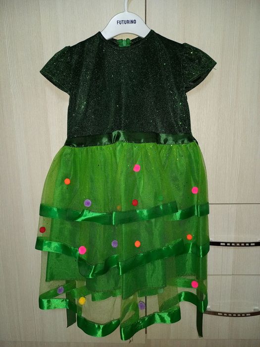 Новогоднее платье Елочка 4-5 лет