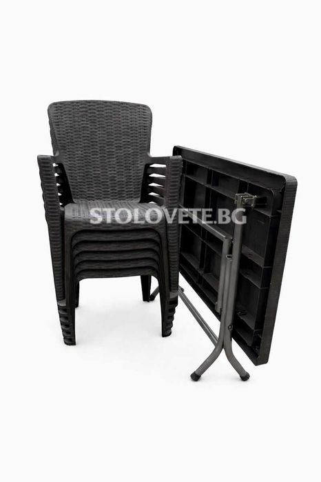 Градински комплект „Лиза“ със сгъваема маса + 6 стола