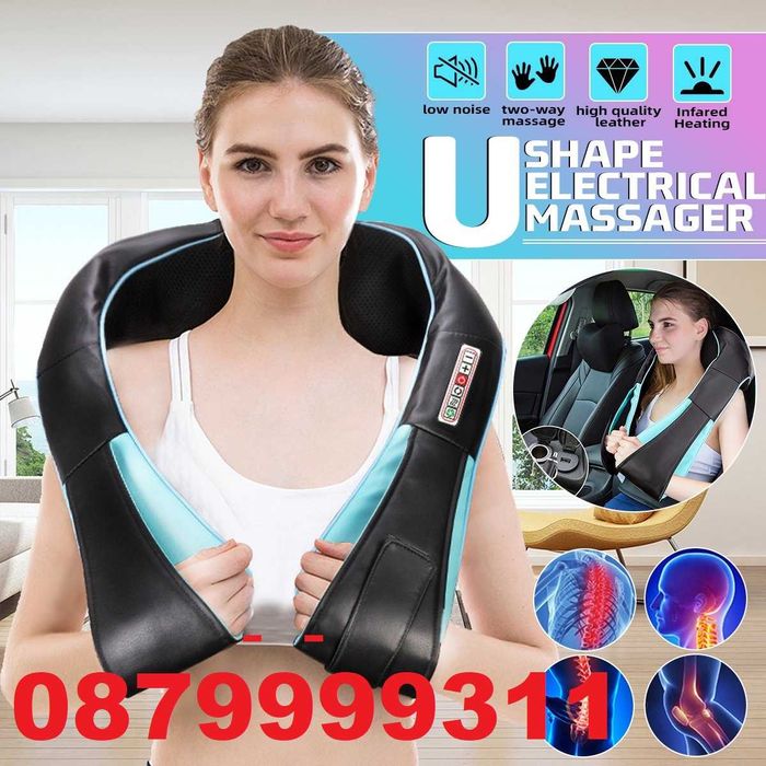 6Д Шиацу масажор за цяло тяло гръб крака врат ръце черен