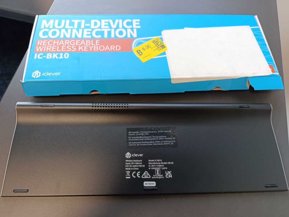 Tastatură Bluetooth iClever IC-BK10 Wireless, Reîncărcabilă, USB-C, 99 Taste – Gri