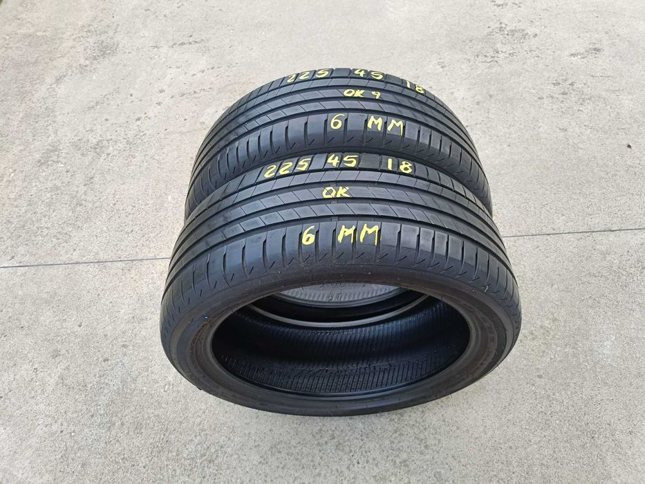 Doua anvelope vara 225 45 18 bridgestone turanza T005 profil de 6 mm