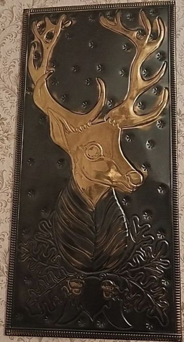 Чеканка. Олень золотые рога