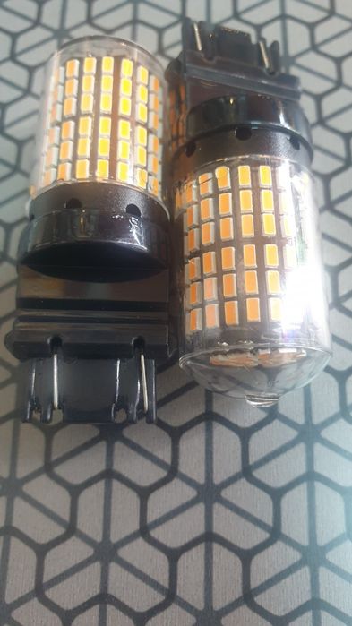 Bec led P27/7W 3157 Alb-Rece/Portocaliu(5000Lm/12-30V/6000K)Can-bus
