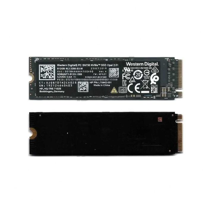 SSD Laptop/PC 512GB NVME 2280 Western Digital Black SN730 - sanatate peste 95% - asigur montaj / instalare Windows 10 / 11