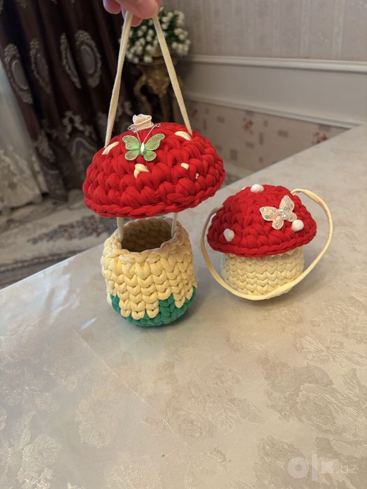 Вязаные шкатулки и декоративные корзинки ручной работы / Handmade