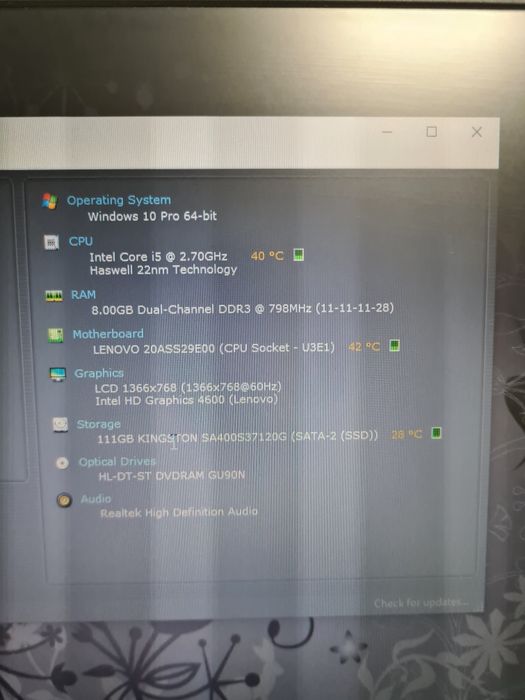 Laptop Lenovo L440 i5 4th gen 8gb ssd 120gb 14" led slim hd