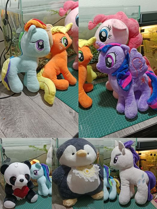 Мягкие игрушки.Пони,панда и пингвин