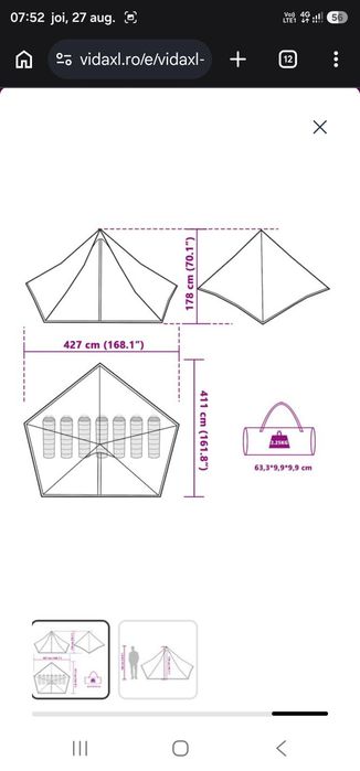 Cort de familie tipi pentru 7 persoane, verde, impermeabil