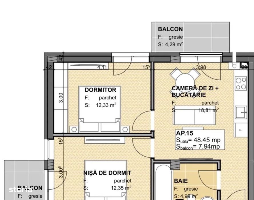 Apartament premium 3 camere, 2 balcoane | Estimo Park, Apahida