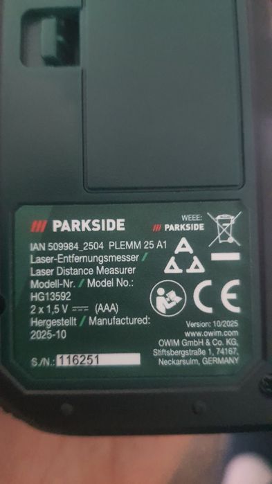 Telemetru cu laser, masurare distanta 4functii (nou)