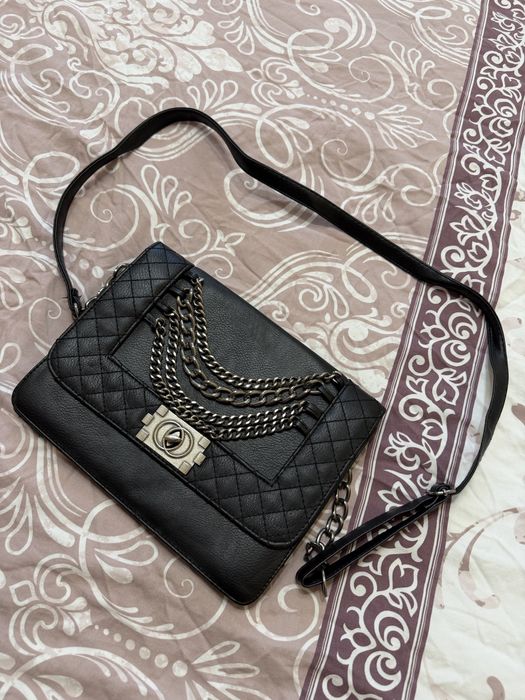 Дамска черна чанта тип “плик”