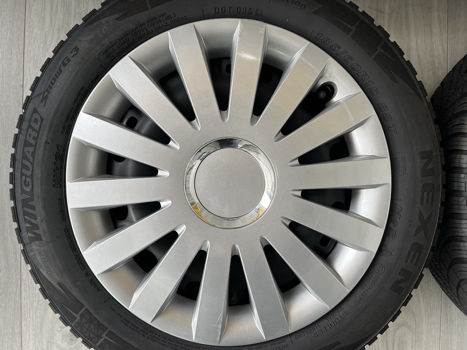 Джанти 15 цола 5х100 за Шкода Фабия, Рапид със зимни гуми 185/60/15