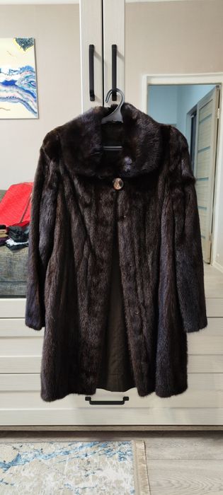 Норковая шуба, коричневая