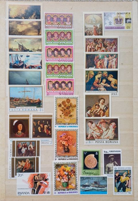 Vând serii de timbre și colite nestampilate