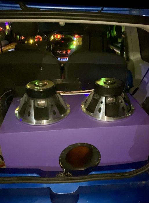 Subwoofer 2x12 inch Hifonics 2x500w RMS incinta custom MDF