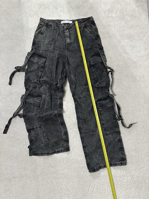 Pantalonii cargo Bershka acid wash - mult baggy