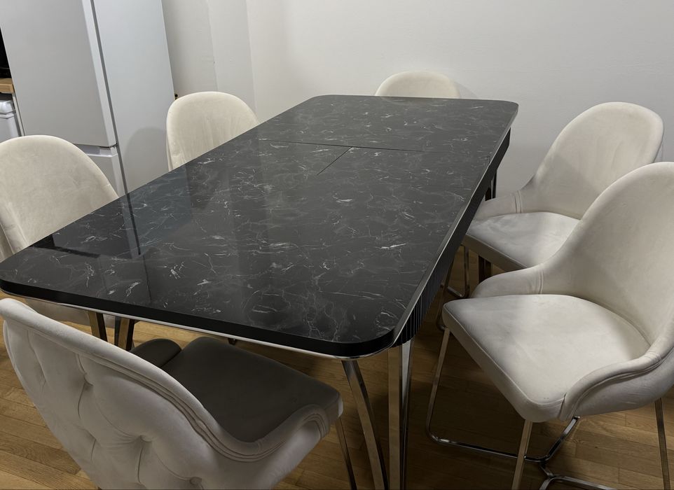 SET Masa living/bucatarie + 6 scaune + 2 mesute cafea OFERTA