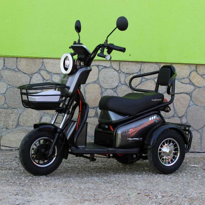 Двуместна електрическа триколка MaxMotors Pudding GRAY,1800W-48V-20Ah