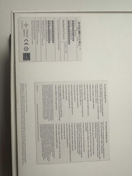 Macbook Pro 15 - 2017 i7 2.8 GHz, 16 GB RAM 256 GB | 1 TB SSD Touchbar