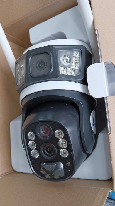 Двойна соларна безжична въртяща камера 4G 6MP 10zoom работи  SIM карта