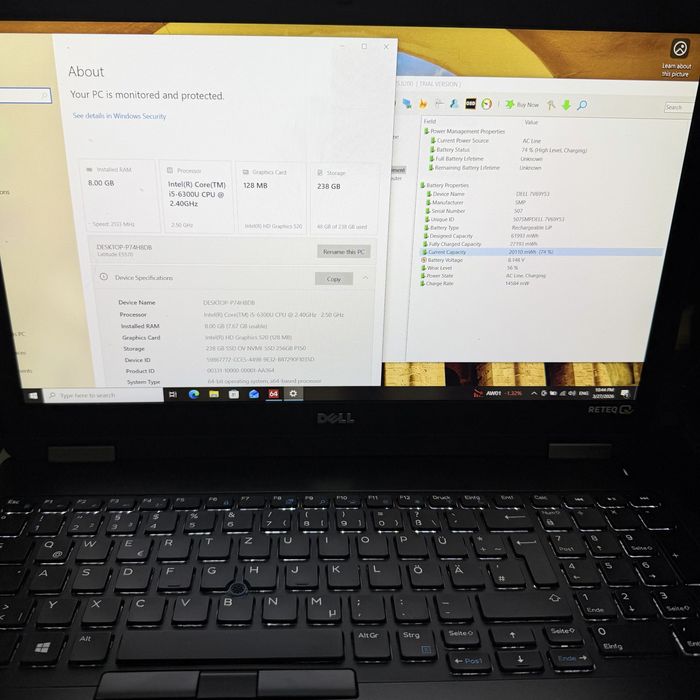 Лаптоп DELL Latitude E5570/i5-6300U/8GB RAM/256GB SSD/Подсветка