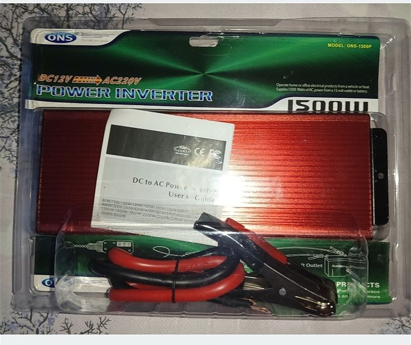 Inverter de putere 1.5 kW   sigilat cabluri f groase