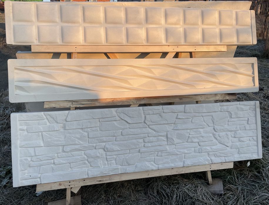 Gard din beton alb cu marmura + montaj inclus